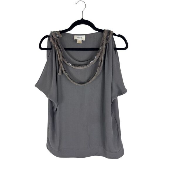 LOFT Tops - LOFT grey blouse with sequin details-sp